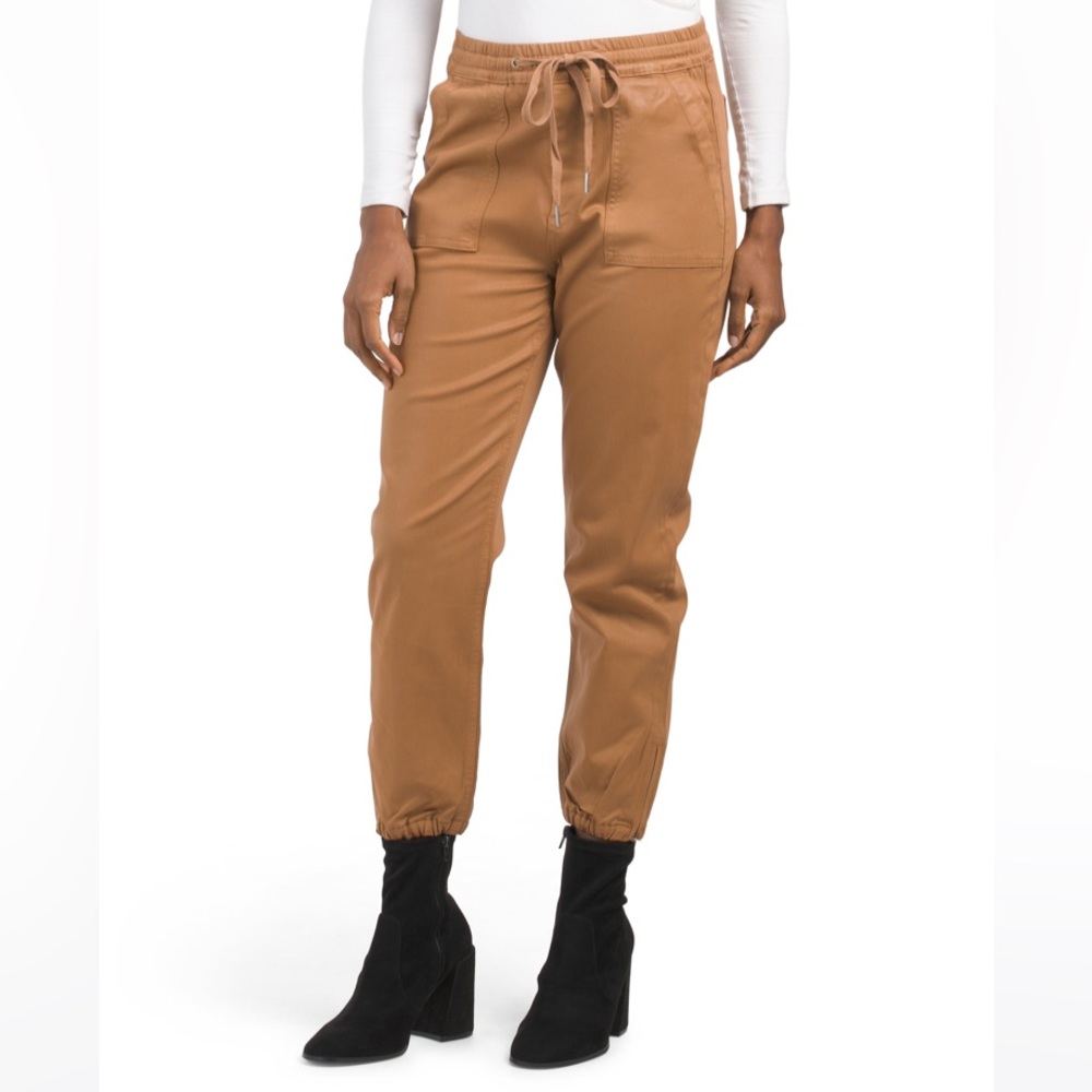 Joe’s Sienna Coated Cropped Jogger Pants Maple Brown NWT